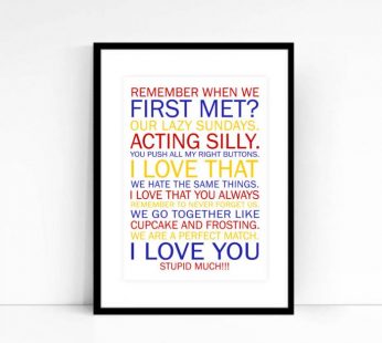 Personalised Framed Poster For First Met