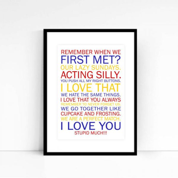 Personalised Framed Poster For First Met