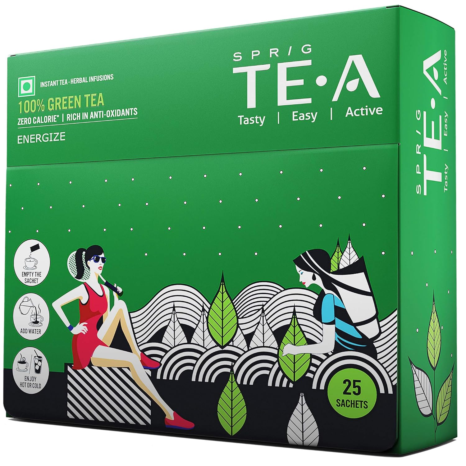 SPRIG TE.A 100% Green Tea Pack of 25